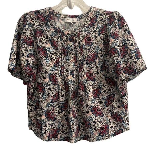 Evereve Tops - Evereve Size Small Flowing Floral Ruffle Blouse Boho Music Festival